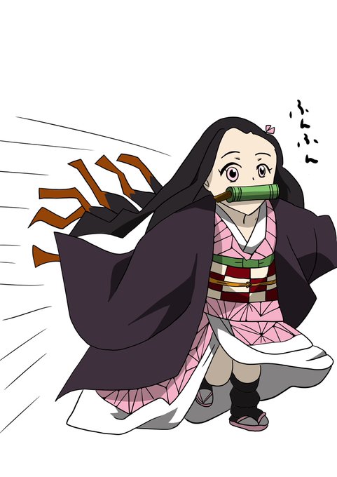 うみさんがTwitterに投稿した竈門禰豆子(鬼滅の刃)のイラスト。