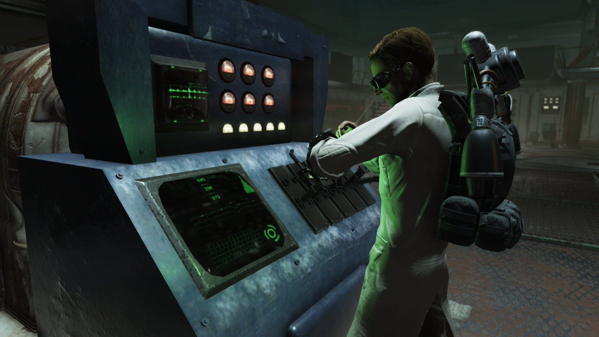 EnclaveDoctor's tweet photo. Finally finished repairing the Enclave transmitter mainframe after that horrid paladin stuck her spear through it. Trying to restore contact to the Rig but not getting a response. Will continue attempts and report on any changes https://t.co/tJxBfq1YY8