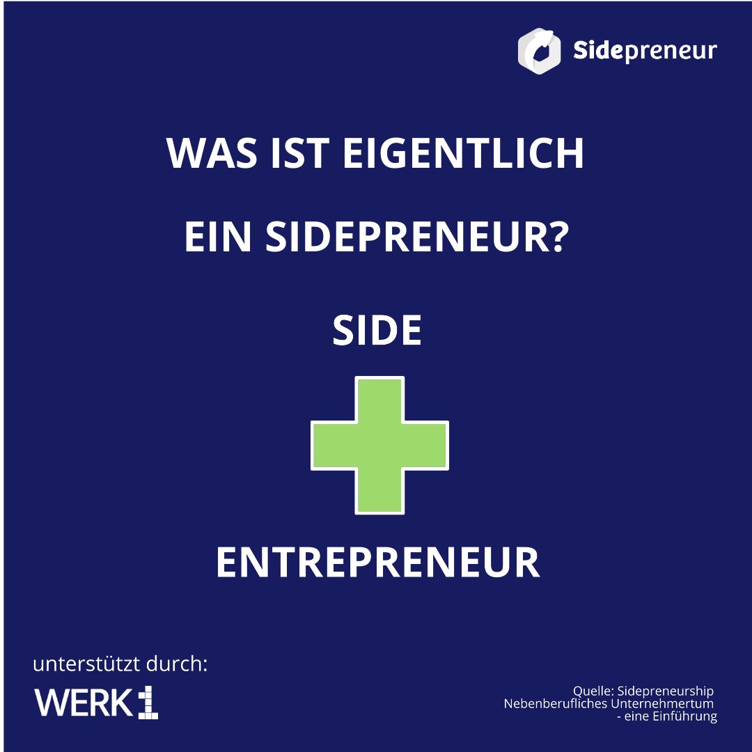 Themenwoche zum #nebenberuflichen Gründen

SIDEPRENEUR - ein Kunstwort, das sich aus dem Begriff "Side" für neben und "Entrepreneur " für Unternehmer*in zusammensetzt. 

#sidepreneur #sidepreneurship  #nebenberuflich #gründen @werk1muc <a href="/JulianeBenad/">Juliane Benad</a> <a href="/ElGrande86/">Peter-Georg Lutsch</a>