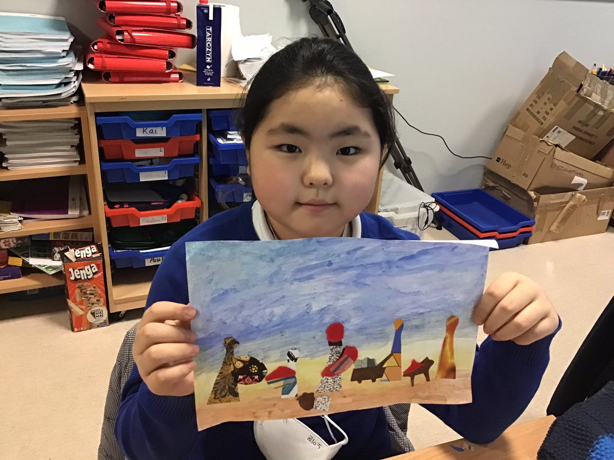 MissR_Williams's tweet photo. As part of our @The_IPC Moving People unit, Year 5 have created their own pieces of art taking inspiration from artwork by a Syrian refugee. They are developing their art skills and the personal learning goals of being empathetic and respectful @NAEducation @TBSWarsaw @MrTHolmes1 https://t.co/npu6iCDJu7