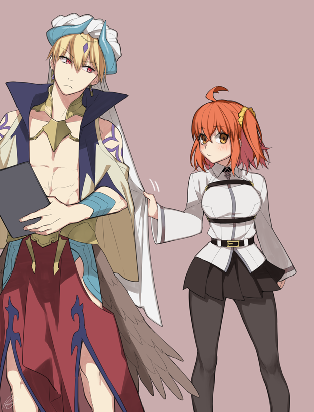 ぐだ子 ,ギルガメッシュ(Fate) 「今日のぎるぐだちゃんのお題は【届く所にいてよ】です。
#お題ガチャ #cp向けお」|けぴのイラスト