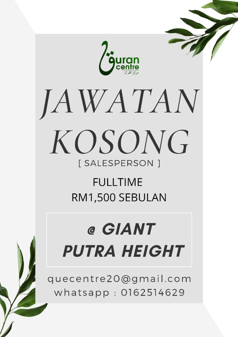 luqmanluhis's tweet photo. Sesiapa yang masih mencari kerja area  Seri Kembangan dan Putra height, boleh whatsapp saya 0173683152.

untuk parttime hujung minggu pon dibuka. https://t.co/a1QbuACBCG