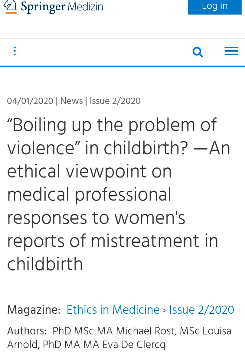 OVJC02 
A commentary on ethics viewpoint on Obstetric Violence by #MichaelRost #LouisaArnold #EvaDeClercq . Written based on a letter denying #ObstetricViolence to  a paper reporting evidence of it in Italy.
@Humanisingbirth @DrRChadwick @CamillaPickles @Mayra_K11 @FrankaCadee