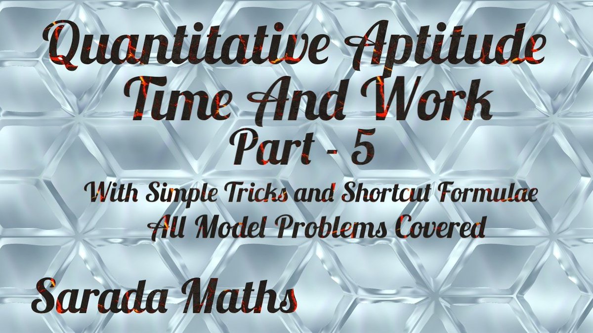 ConceptsMaths's tweet image. Explanation on how to solve competitive problems based on  TIME AND WORK with simple tricks and shortcuts.
#quantativeaptitude #timeandwork
To watch click : youtu.be/aRrPwTjXhao