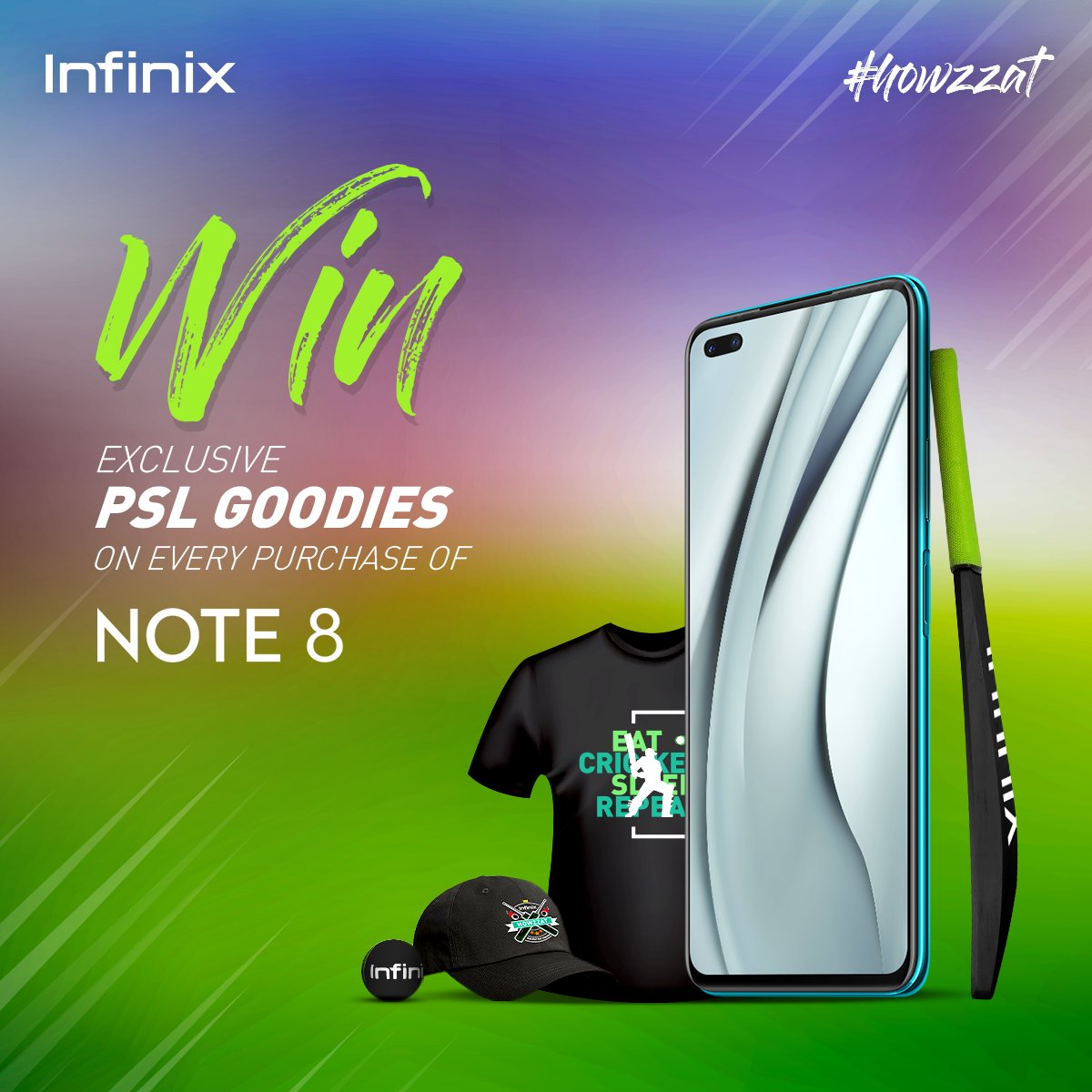 InfinixPakistan's tweet photo. Who doesn’t love free &amp; exclusive goodies? Buy #InfinixNOTE8 from Xpark or your nearest market &amp; get free PSL goodies on every purchase!!

Buy now: https://t.co/kkzY0mpKxA

#64MPQuadCamera #SpeedKing #Howzzat #InfinixPakistan
#PSL6 #GrooveMera #MatchDikhao https://t.co/EtkmzABpjy