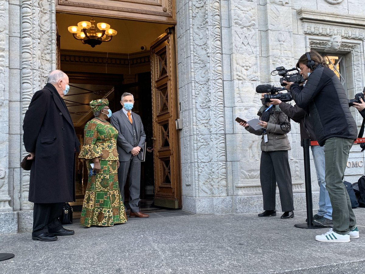 thedigiscript's tweet image. Ngozi Okonjo-Iweala, new Director General of the WTO’s first day in office. #digiscript #wto