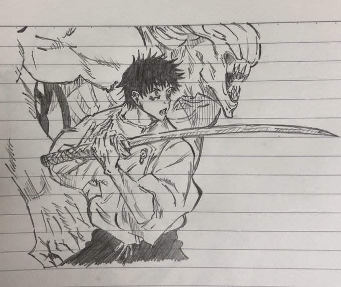 乙骨憂太&リカちゃん 小ちゃめに描いたから難しかった #呪術廻戦