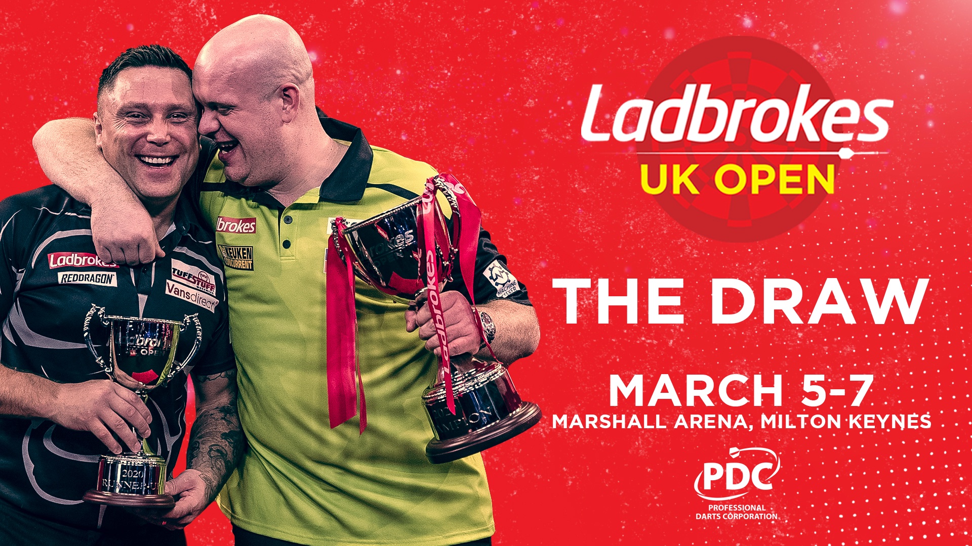 PDC Darts on Twitter: "𝗧𝗵𝗲 𝗗𝗿𝗮𝘄 Here's the draw for 2021 @ Ladbrokes UK Open, starting this Friday! ➡️ https://t.co/WIMcxf08M8 https://t.co/5BOERQ9Zd5" / Twitter