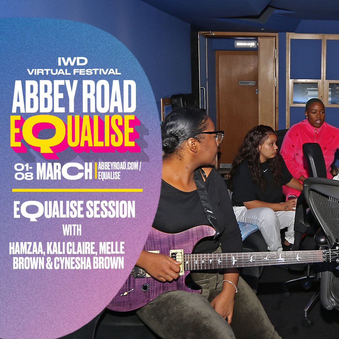 AbbeyRoad's tweet photo. To kick start our #AbbeyRoadEqualise week, we’re thrilled to be sharing our first Equalise studio session with @Hamzaa, @_KaliClaire, @Melle_Brown &amp; Cynesha Brown: https://t.co/fpycyTqUSN #IWD21 https://t.co/oG00vyhkeA
