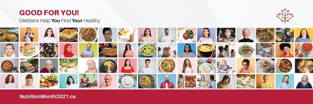 March is #NutritionMonth and this year's campaign from Dietitians of Canada recognizes the role that culture and food traditions, personal circumstances and nutritional needs play in determining what is “Good For You.” 

Read more about the campaign: bit.ly/3b1VKfd