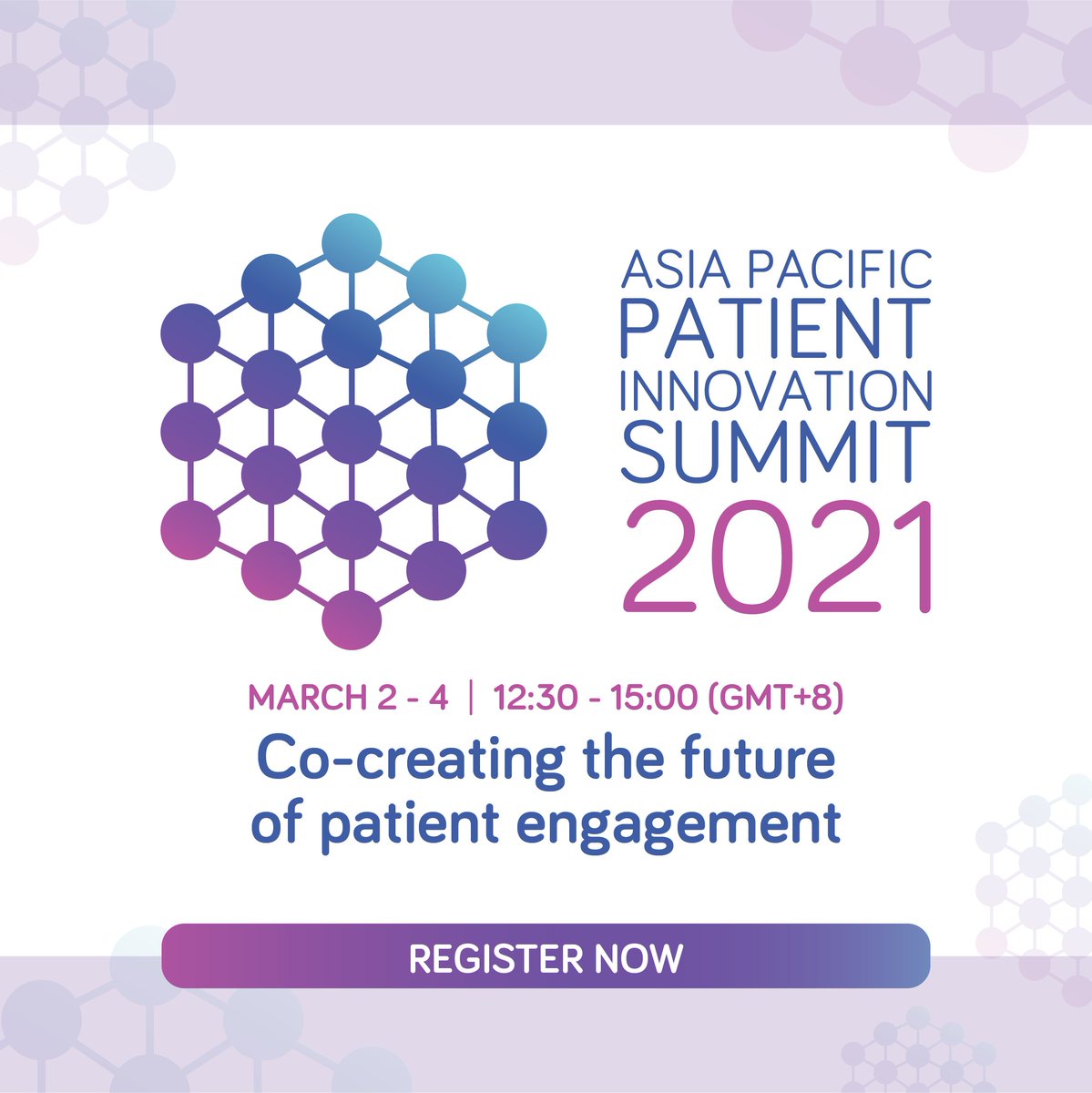 The Asia Pacific Patient Innovation Summit (APPIS) is a 3 day virtual event with an aim to discuss and explore opportunities to secure and improve the quality of patient life across Asia and beyond.

Event Details: 2 - 4th March
Register -appis2021.com