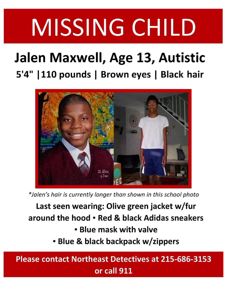 levismom82's tweet photo. He is currently missing in Philly and he has autism...please repost https://t.co/iYNf0X1ZCX