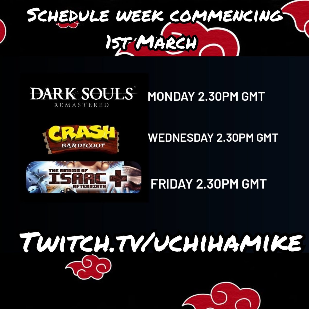 Roguelike_Mike's tweet image. Streaming Schedule 🖤