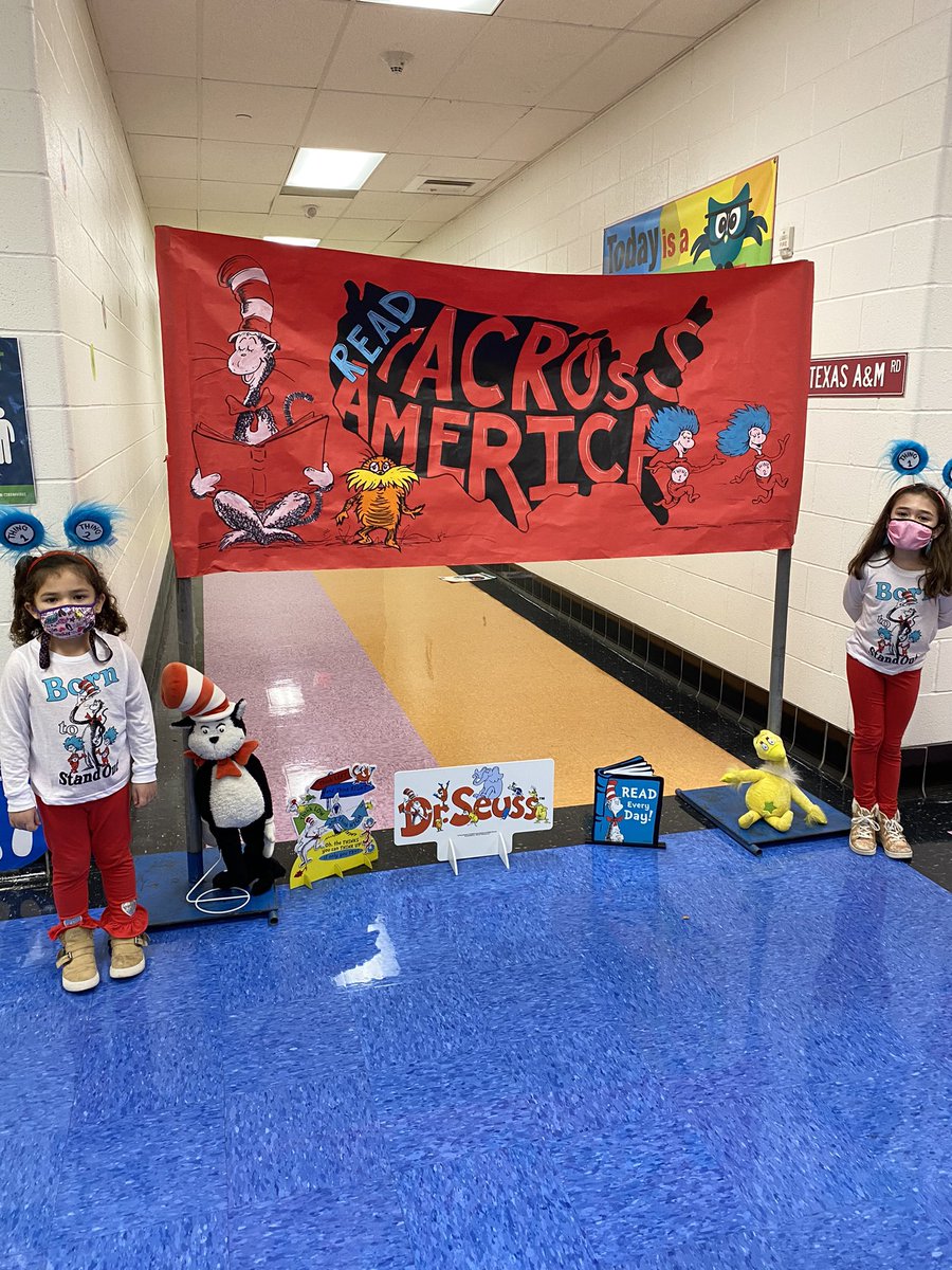 Happy Read Across America Week! We had our very own Thing 1 and Thing 2 greeting our Cisneros Mustangs this morning! #EISDLiteracy #LiteracyMatters