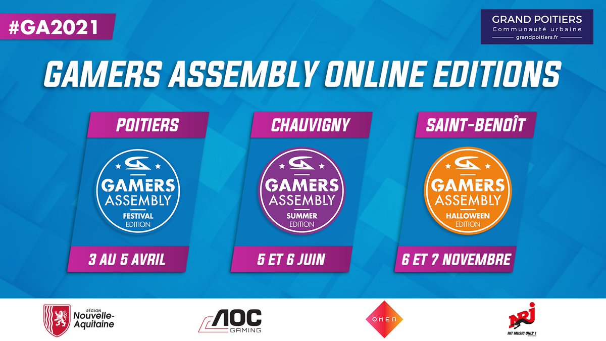 🚨 La Gamers Assembly est de retour avec non pas un, pas deux, mais bien trois événements en ligne en 2021 ! 

On vous en dit plus très, très bientôt. 😉 #GA2021

👉ga2021.gamers-assembly.net/news/gamers-as…