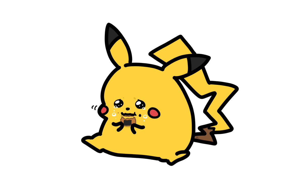 pikachu no humans pokemon (creature) simple background white background solo tears eating  illustration images