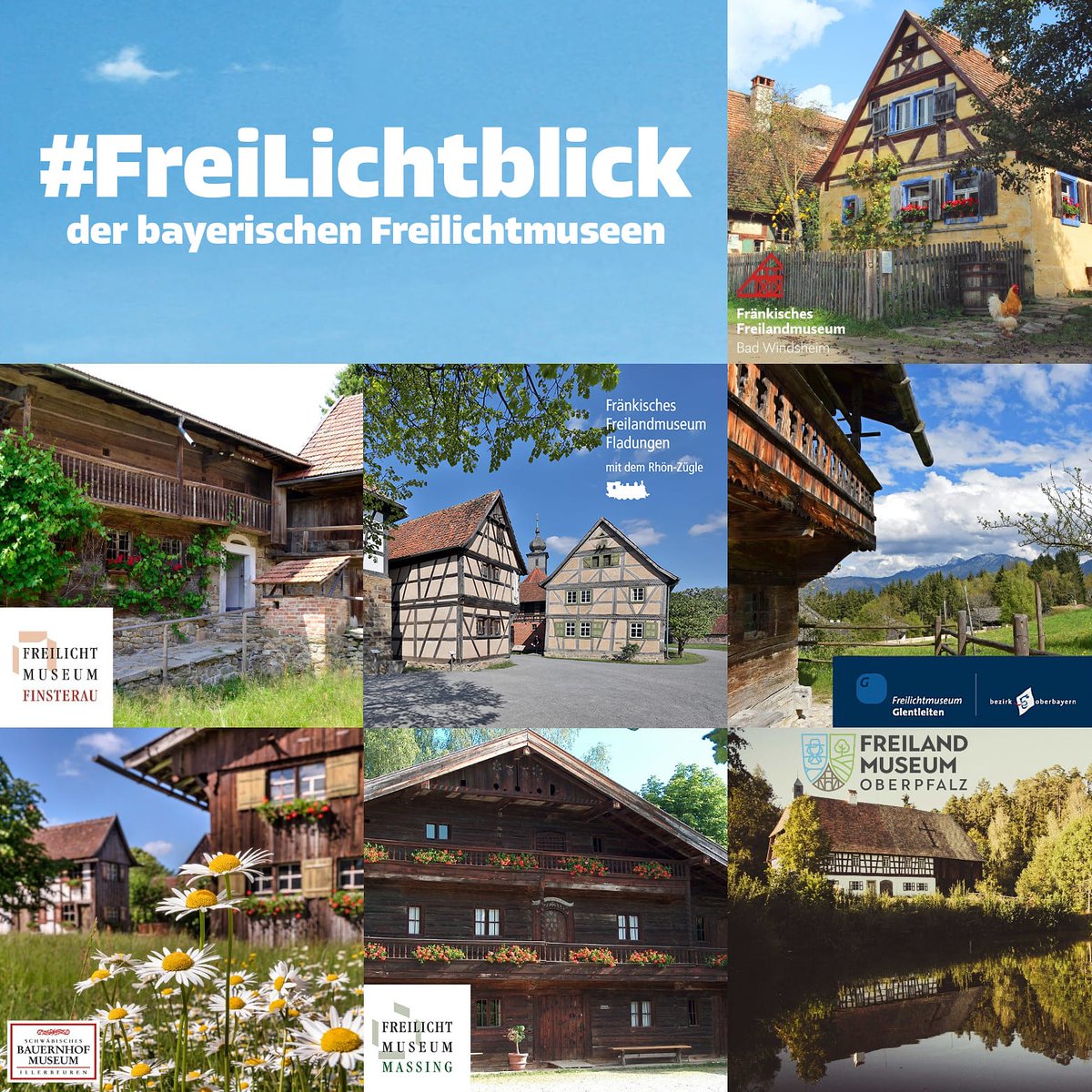 Der #Frühling steht in den Startlöchern - wir auch! 🌼 Im #Netzwerk #bayerischeFreilichtmuseen arbeiten 7 #Freilichtmuseen an neuen Projekten, eines davon: Die Online-Kampagne #FreiLichtblick! 🤗 📲 Am Mittwoch geht's los, wir freuen uns! @LstfMBY #museeninbayern #digKV #digAMus