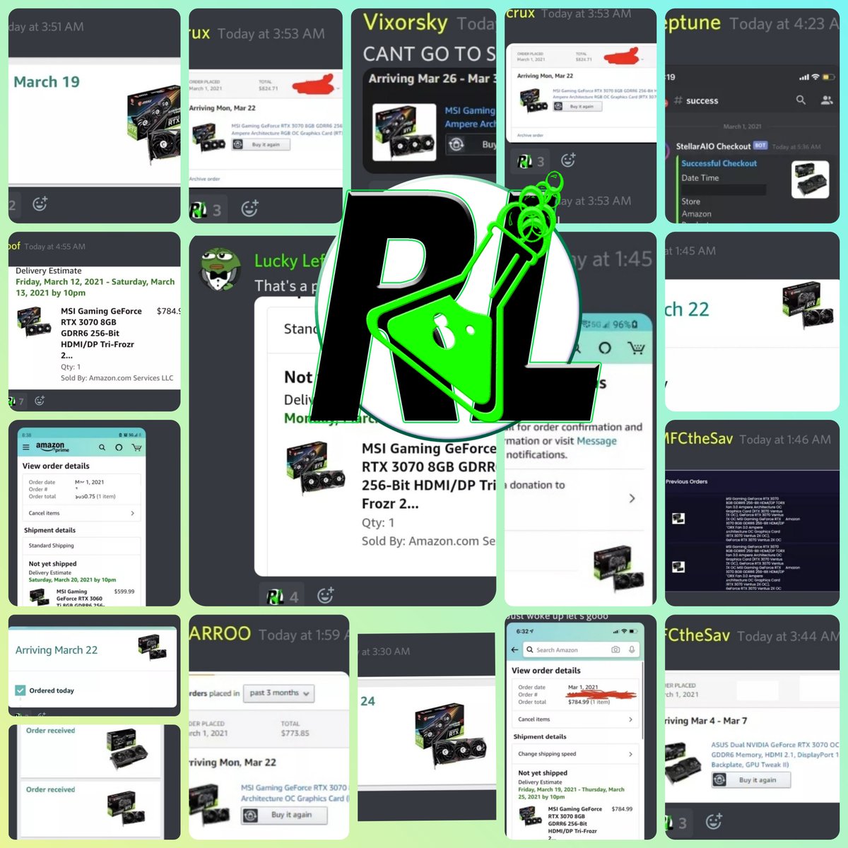 March MADNESS off to a fantastic start!
Apparently LAB💚FAMM don't sleep

So much MANUAL member success from the red-eye MSI 3060 TI &amp; 3070 Ventus 2 / 3 restock!
#getthatbag💰

#RestockLab🧪  🚀📈
💨The fastest Amazon monitor!