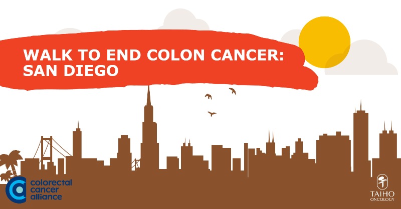 TaihoOncology's tweet photo. Join us for the @CCAlliance #WalktoEndColonCancer in San Diego today to help us build a community of strength and support around #colorectalcancer. Let us know if youβll be there! https://t.co/YtBhRVh57Z