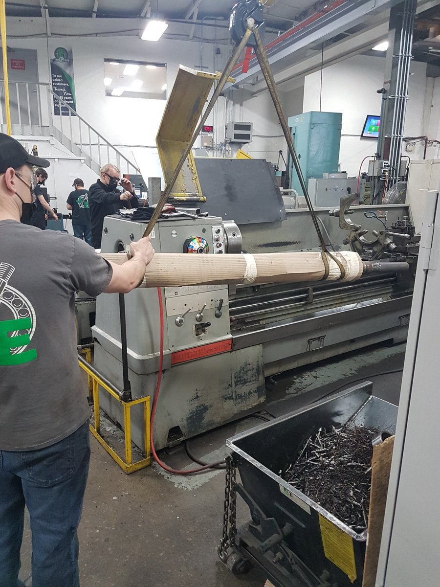 JEBearing's tweet photo. Happy Monday Everyone! March is finally here and the shop is busy as usual. #jebearing #machining #machineshop #cnc #lathe #metalturning #shaftturning #metalwork #enginelathe #tillsonburg #oxfordcounty https://t.co/YNtVAsVdRm