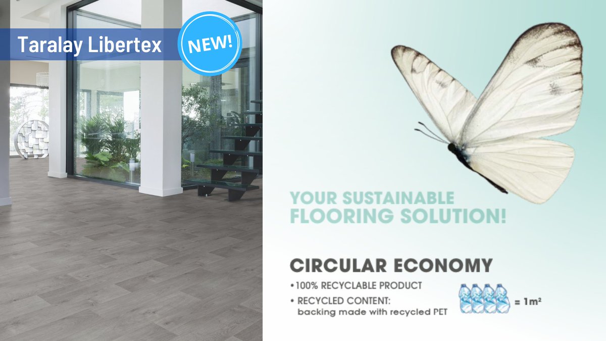 GerflorUK's tweet photo. Taralay Libertex - your sustainable flooring solution! This fast track #LooselayFlooring has a polyester backing with recycled PET bottles and is 100% recyclable!
Discover this #EcoFriendly flooring collection here - https://t.co/ETFRTrtGgM
#SustainableFlooring #Looselay https://t.co/rz7rd1ohdC