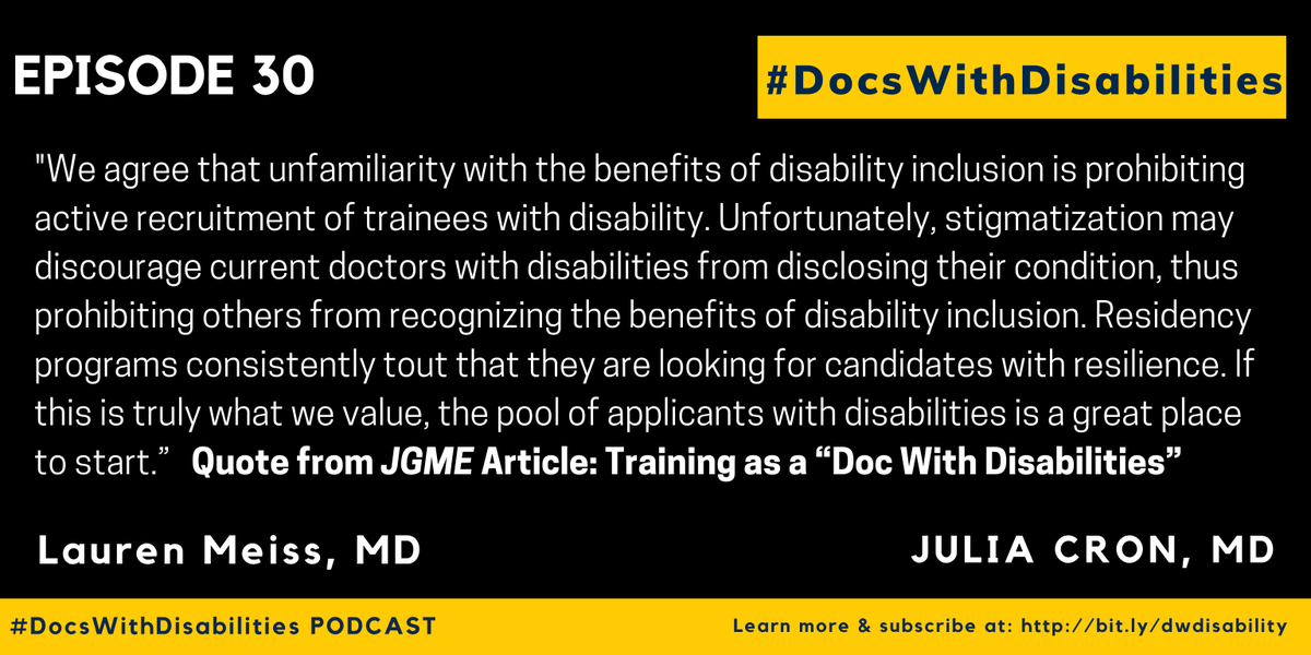 umfamilymed's tweet photo. In @JournalofGME article Training as a #DocwithDisabilities @YaleObGynRes warriors @cron_julia and Dr. Lauren Meiss recount how they forged the PD/Learner relationship; and how medicine benefits from #DisabilityAsDiversity #GME: https://t.co/d7T86W40aW @Docswith @MeeksLisa https://t.co/lutvqXRvB4