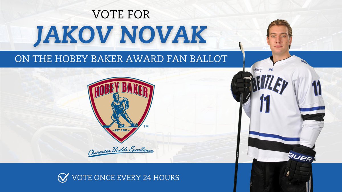 Only one week left to get your votes in for Jakov Novak for the Hobey Baker Award ☑️

Head to the link below and cast your votes!

hobeybaker.com/vote