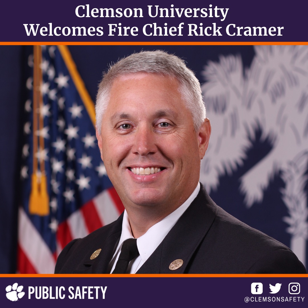scfirefighters's tweet image. The #SCSFA offer our #Congrats to Rick Cramer who has been named fire chief at @ClemsonUniv. Please join us in congratulating Chief Cramer who will begin his journey with @ClemsonFD on March 29, 2021. #ClemsonSafety