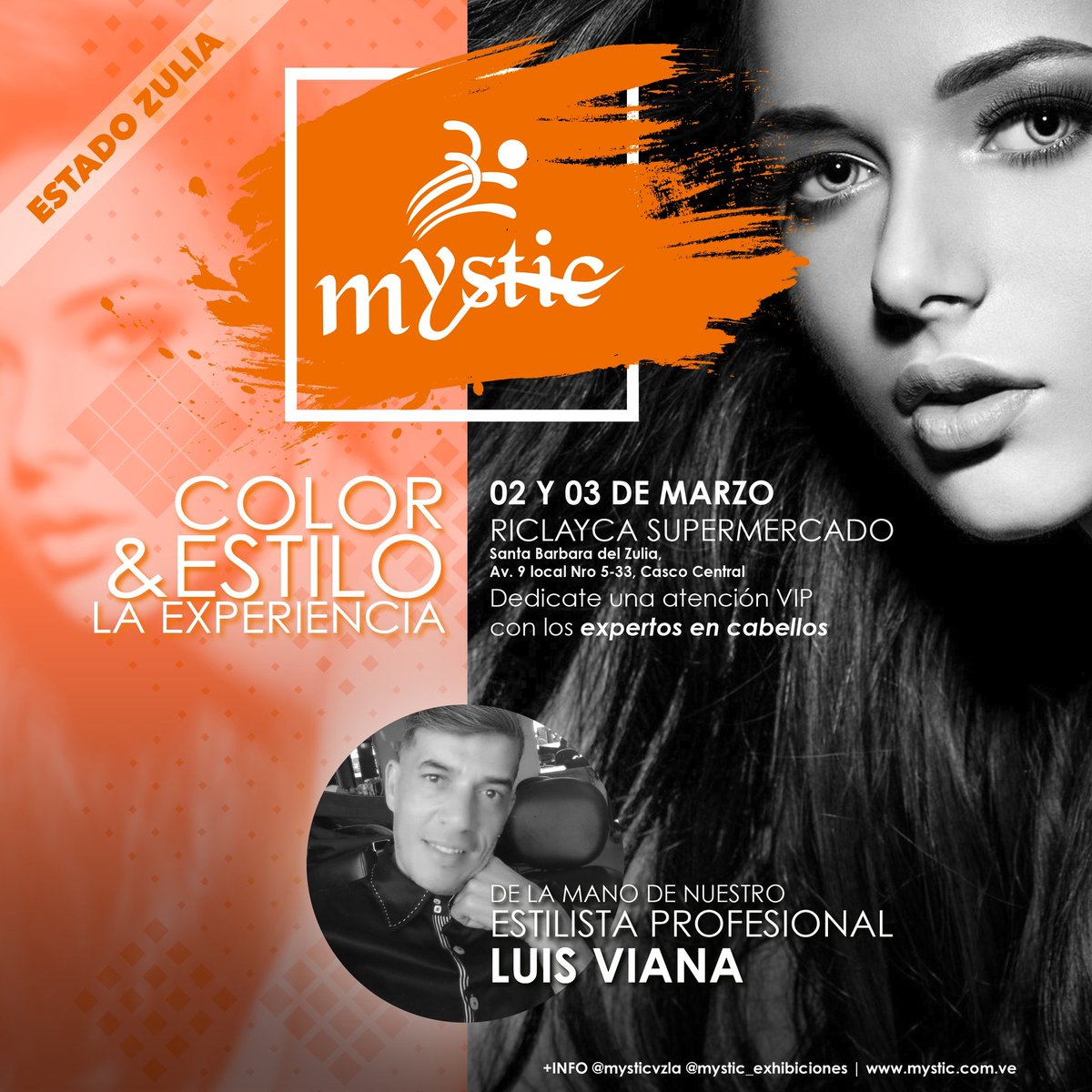 ¡Atención a toda nuestra gente querida del #Zulia! 🎊

Nuestra ruta Color &amp; Estilo, La Experiencia, llega este martes 02 y miércoles 03 de marzo a Riclayca Supermercado en Santa Bárbara del Zulia. 

#Mystic #1DeMarzo #SimpleTV #ISRL #Maracaibo