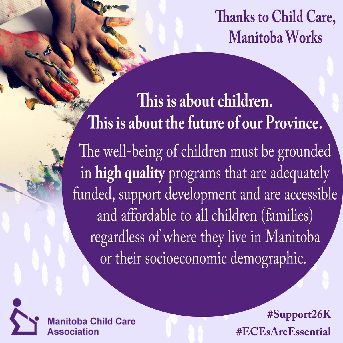 MCCAHOUSE's tweet photo. All Manitoban families deserve choices in high quality, affordable and accessible child care. #support26K #ECEsareEssential #mbpoli https://t.co/S4ntH2hguq
