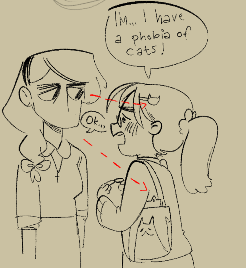 Timid-chan is so cute I love her I care her (proceeds to draw her being put in an awkward situation)
Timid Office Lady belongs to @poch4n !!!