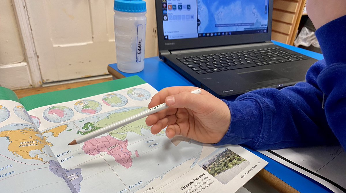 hackforthschool's tweet photo. Using #Fairtrade to think about the impact of #climate change on global communities #extremeweather. First stop Guatemala: coffee for our headteacher! โLook that borderโs a straight line, like the ones in Africa.โ @ManorCharney @FairtradeUKEd @Digimap4Schools #CharneyManorConf21 https://t.co/mP5XVm9Smn