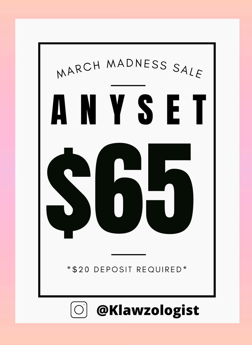 _itsyourkyla's tweet photo. ๐จAttention All LabRatz!๐จ
ALL MARCH๐คฉ $65 ANY SETโ๏ธ
๐MIAMI, FL ๐ด
Book now babes๐ฅณ
MARCH CALENDAR๐ IS NOW OPEN FOR AVAILABILITY INBOX TO BOOK AN APPOINTMENTโ๏ธ
โขDEPOSIT STARTING at $20โผ๏ธ
((NO DEPOSIT NO APPOINTMENT))
โข
โข
#miaminails #explorepage #klawz #browardnails https://t.co/15IJkAGClz