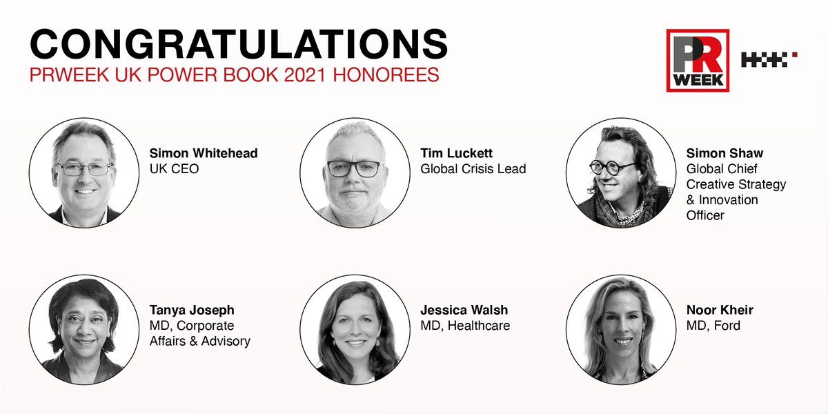 HK_London's tweet image. Congratulations to all the H+Kers who have made this year&apos;s @prweekuknews #PowerBook2021 - including Simon Whitehead (@SJHWhitehead), Tim Luckett, Simon Shaw (@Creative_Uncle), Tanya Joseph (@tanyajoseph),  Jessica Walsh (@jesswalshlondon), and Noor Kheir (@SpaceNK)! #hkproud