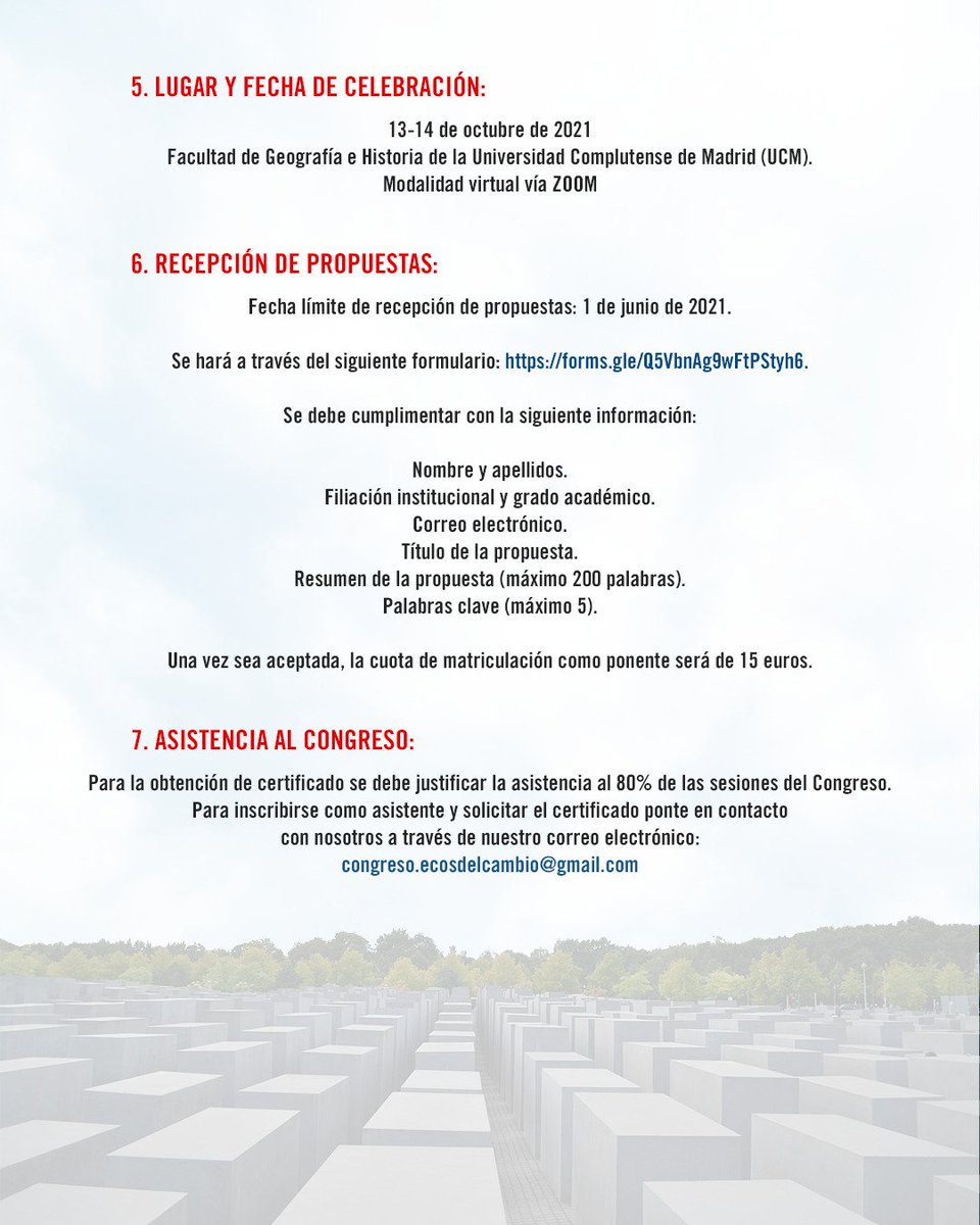 jhumanistasucm's tweet image. ¡Tenemos noticias! Os anunciamos que se abre el periodo de recepción de propuestas de la III edición de "Ecos del cambio", en colaboración con nuestros colegas de @PhilobiblionUAM 🙌 Lleva por título "Conmemoraciones y olvidos: (re)interpretaciones contemporáneas del pasado".