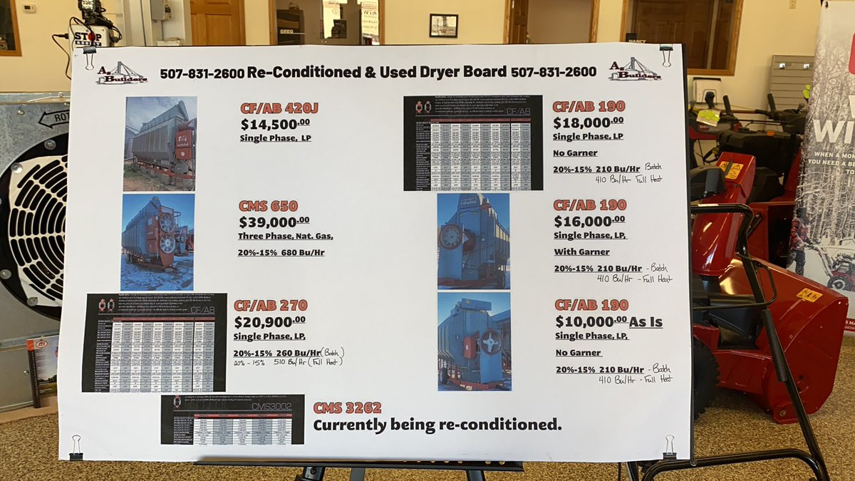 AgBuildersMN's tweet photo. Looking for a used or re-conditioned grain dryer? We have options! #agbuilders #Windom #Farm #grain https://t.co/FHxFqKPCDB