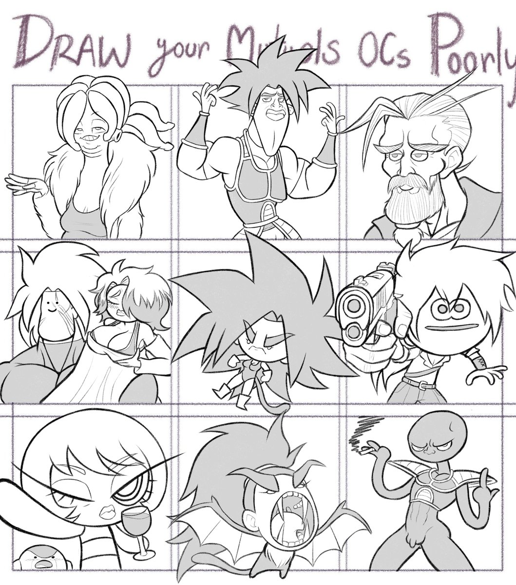 This was incredibly fun
Idk if it's exactly poorly drawn, more just goofy/parodied lol, hope you like! 