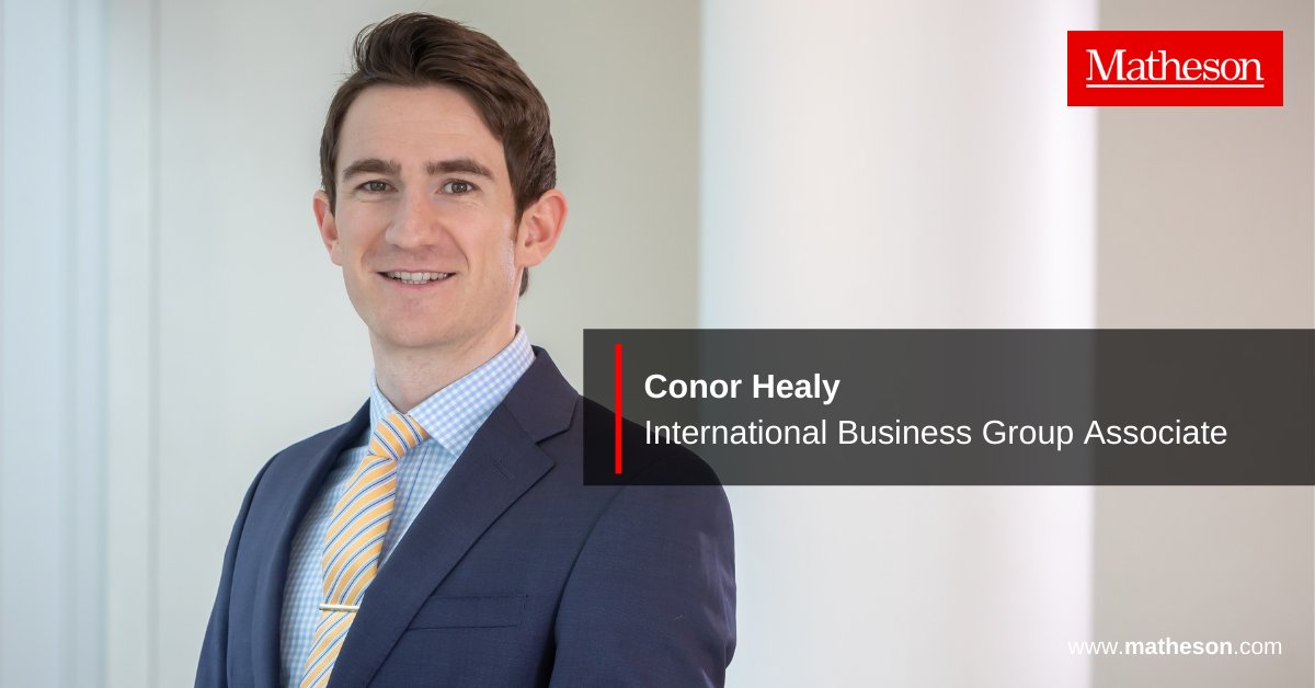 MathesonLaw's tweet photo. International Business Group Associate and Vice-Chairperson of the UCC Dublin Alumni Committee Conor Healy, gives us an update on #LifeatMatheson and the upcoming launch of new UCC Alumni Dublin Chapter. https://t.co/J440uZDspJ
#LifeatMatheson #UCCalumni https://t.co/ATVoXVNhHY