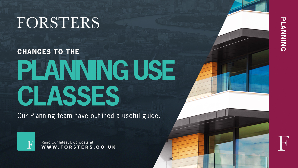 ForstersLLP's tweet photo. Following the recent introduction of significant new planning legislation, our #Planning team have outlined a useful guide to the new use class system and permitted #development rights. https://t.co/kEokmOHNBy #PlanningLaw #UseClasses https://t.co/kiLKlce4RW