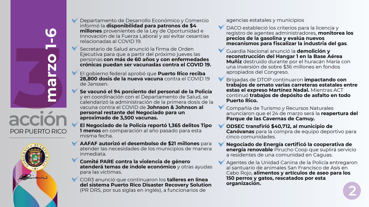 Continuamos trabajando duro esta semana para darte un gobierno de excelencia. ¡No paramos! #AcciónPorPuertoRico #TodosPorPuertoRico