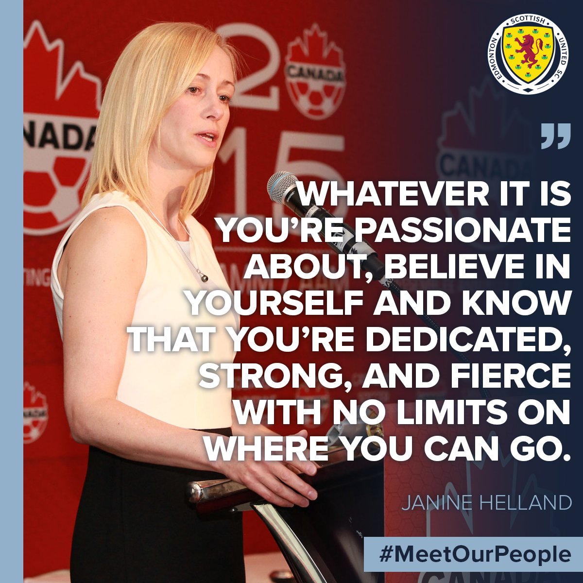 🇨🇦 Canada Soccer Hall of Famer and Scottish United coach Janine Helland has some inspiring words to share with our female athletes today on #IWD2021

#MeetOurPeople