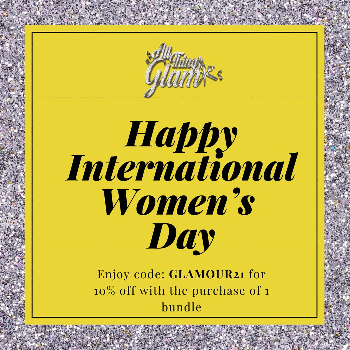 Happy International Women’s Day💛Enjoy Code: GLAMOUR21 

•Be YOU
•Be COURAGEOUS 
•Be GLAMOROUS 
#allthingzglam #allthingzglambundles #glamourgirlz #bundledeals #bundles #extensions #frontalsewin #closuresewin #hairgoals #explorepage #explore #blackgirlmagic #blackownedbusiness