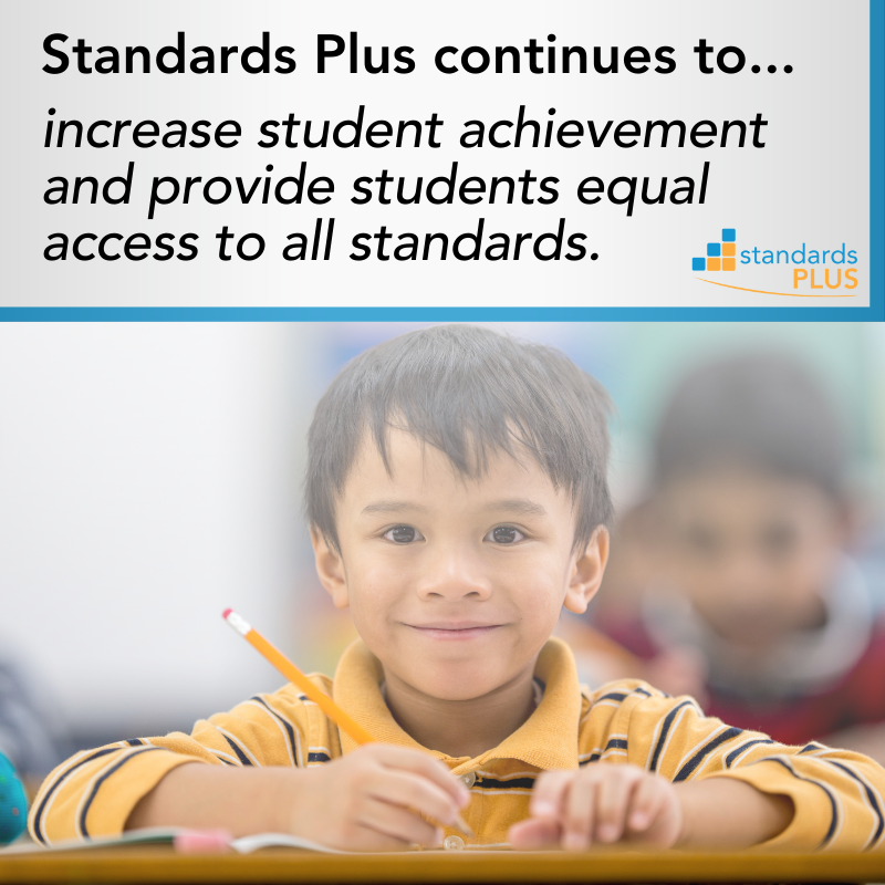 standardsplus's tweet photo. Standards Plus continues to prove to be an effective program in increasing student achievement and providing students equal access to all standards. https://t.co/JNmLj67s5U https://t.co/sP1gSiqyIg