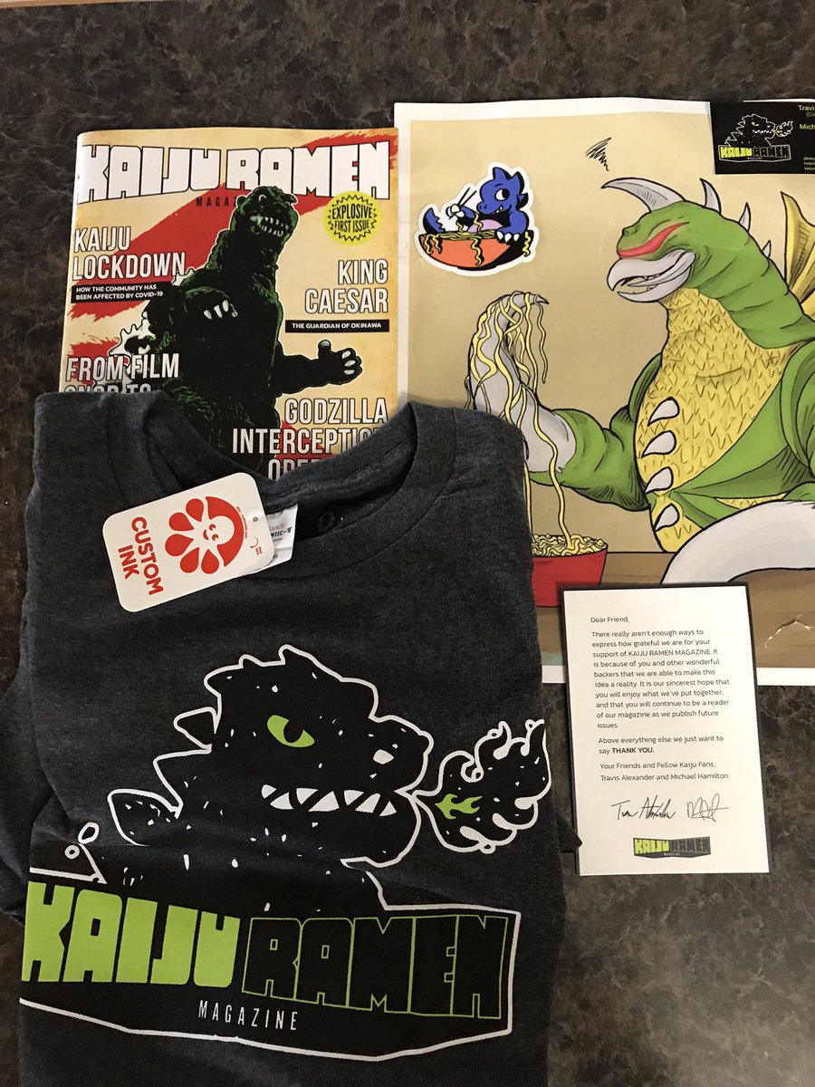 KingKaiju8's tweet photo. As a mailman, sometimes I get to deliver to my own house. Luckily, I was able to bring home my official Kaiju Ramen magazine swag today. Thanks a heaping helping of kaiju luv! #MailmanLife @TheMonsterIsla1 @kaiju_ramen @KaijuWeekly @kaijugroupiepod @NathanMarchand7 https://t.co/L7EF4jnnWF