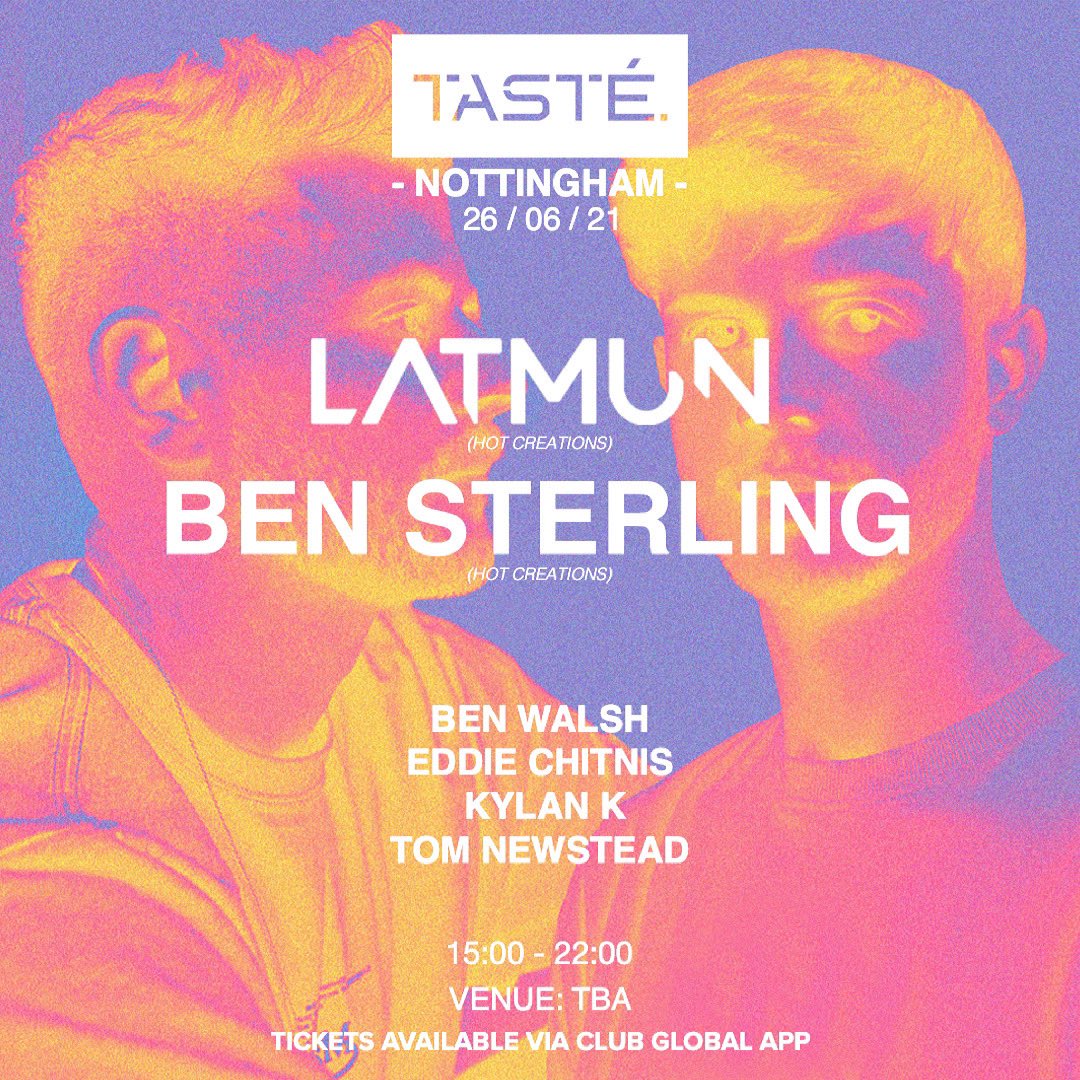 We’re back 🤩 26th June we return to Nottingham for a huge daytime session and we’re bringing superstars <a href="/Latmun/">LATMUN</a> &amp; <a href="/bensterling_dj/">Ben £</a> along for our biggest party to date 😈