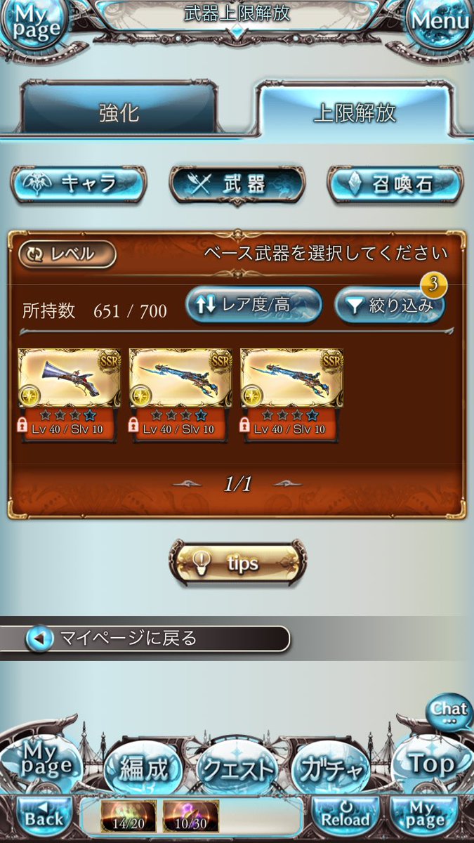 ジロ ウォーカー Ssrフェイトルーラーも重ねないで保管 光ゾーイ解放武器 攻刃 秘奥 イクシードはこの３種類だけかな グラブル