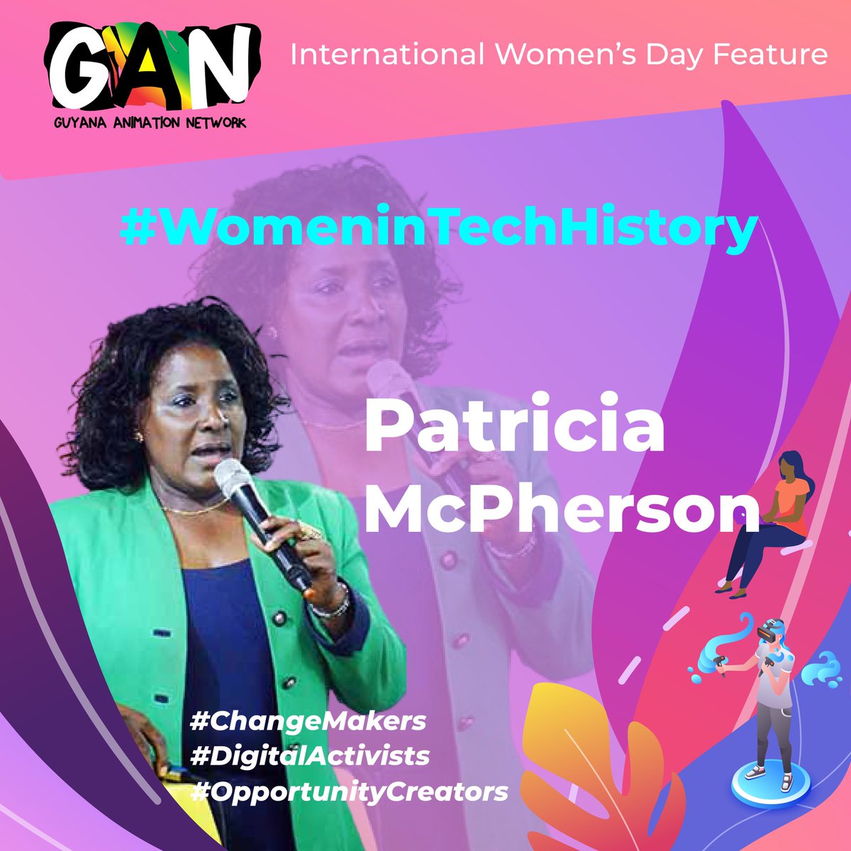 animateguyana's tweet photo. Happy #InternationalWomensDay   to Women in Guyana’s Tech and Animation History! #ChangeMakers #DigitalActivists #ChooseToChallenge2021 Meet Ms Patricia McPherson https://t.co/SRxQ3M9bCq