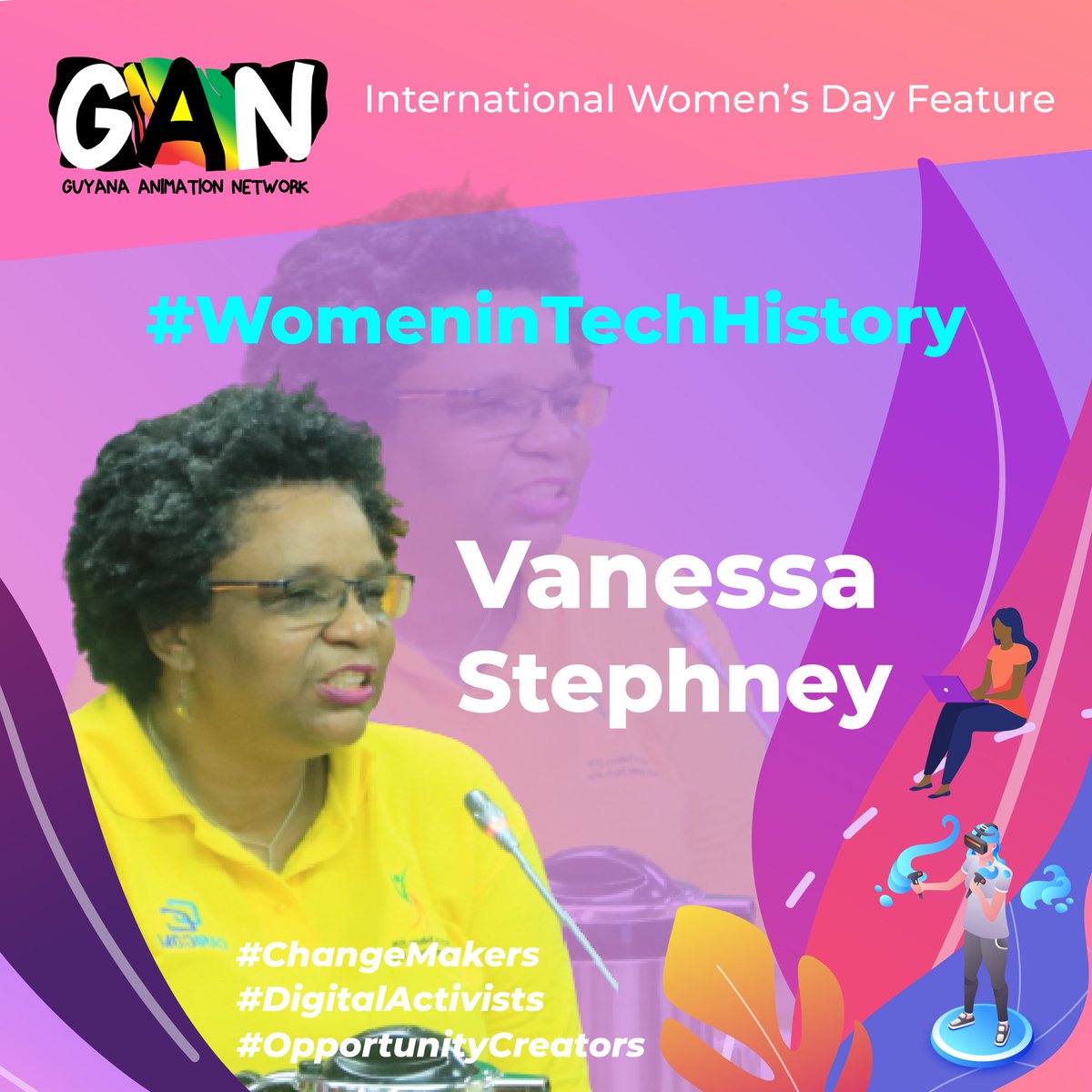 animateguyana's tweet photo. Happy #InternationalWomensDay   to Women in Guyana’s Tech and Animation History! #ChangeMakers #DigitalActivists #ChooseToChallenge2021 Meet Mrs Vanessa Stephney-Hercules https://t.co/bNUdLt0fLg