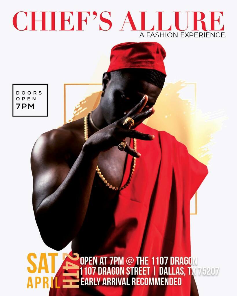 ChiefbyUbong's tweet photo. @ChiefbyUbong Presents #ChiefsAllure Fashion Experience!! Link in Bio! Get your tickets today. Don’t miss out on this spectacular event!
.
.
.
.
.
.
.
.
.
.
#FashionWeekend #FashionWeekStyle #mensfashion #Womensfashion #newyorkfashionweek #NFW #NYCFashion #dallasmalemodel #… https://t.co/hb3pkPwGaJ