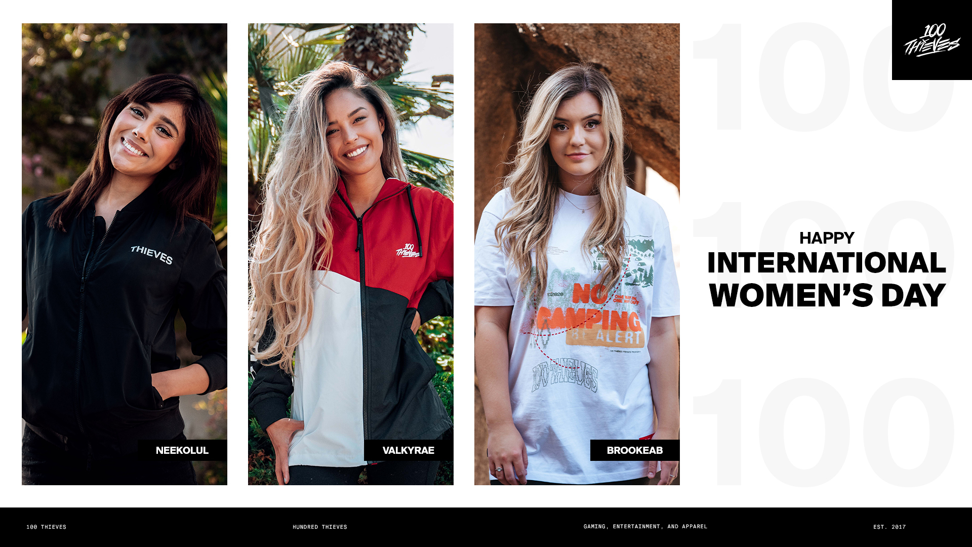 100 Thieves on X: Celebrating all the incredible women part of the 100  Thieves community, from our creators to our staff and fans. Today and every  day, we hope to empower women